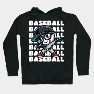 Cartoon Baseball Player Hoodie